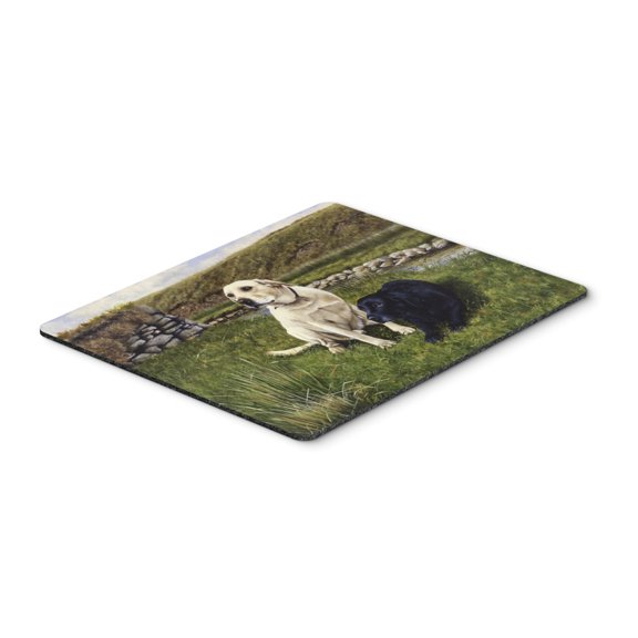 "Yellow and Black Labradors Mouse Pad Hot Pad or Trivet"