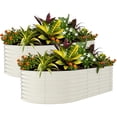thumbnail image 1 of 2 Pack Rust-Resistant Galvanized Raised Garden Beds – Outdoor Metal Planter Boxes, Ergonomic Design, Durable, Easy Assembly, Open Bottom, for Vegetables, Flowers & Herbs – Beige, 240x120x60cm, 1 of 8