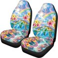 thumbnail image 5 of Pzuqiu Automotive Vehicle Cushion Full Set Polyester, Compatible with Auto Seats SUV Seats, for Truck Cars, Underwater Sea Turtle & Hibiscus Floral Print, 5 of 10