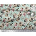 thumbnail image 2 of Soimoi Green Japan Crepe Satin Fabric Brush Stroke & Women Modern Style Print Fabric by the Yard 42 Inch Wide, 2 of 3