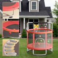 thumbnail image 4 of Kids Trampoline for Toddlers & Babies | 440lbs Heavy Duty with Enclosure Net | Adjustable Trampoline + Basketball Hoop + Swing + Sandbag + Ocean Balls | Indoor & Outdoor Use for Toddlers (Ages 1-5), 4 of 8