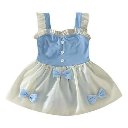 Gubotare Girls One Piece Swimsuits Girls Swimsuit One Piece Ruffle Bathing Suit Girls Swimwear Print Blue 3-8 Years