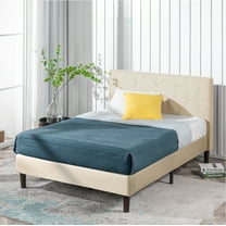 Zinus Shalini 41" Upholstered Platform Bed, Beige, Queen