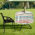 thumbnail image 7 of Coolnut 60" Colorful Stripes Outdoor Round Tablecloth, Waterproof Stain-Resistant Non-Slip Circular Tablecloth with Umbrella Hole and Zipper for Tabletop Backyard Party BBQ Decor, 7 of 7