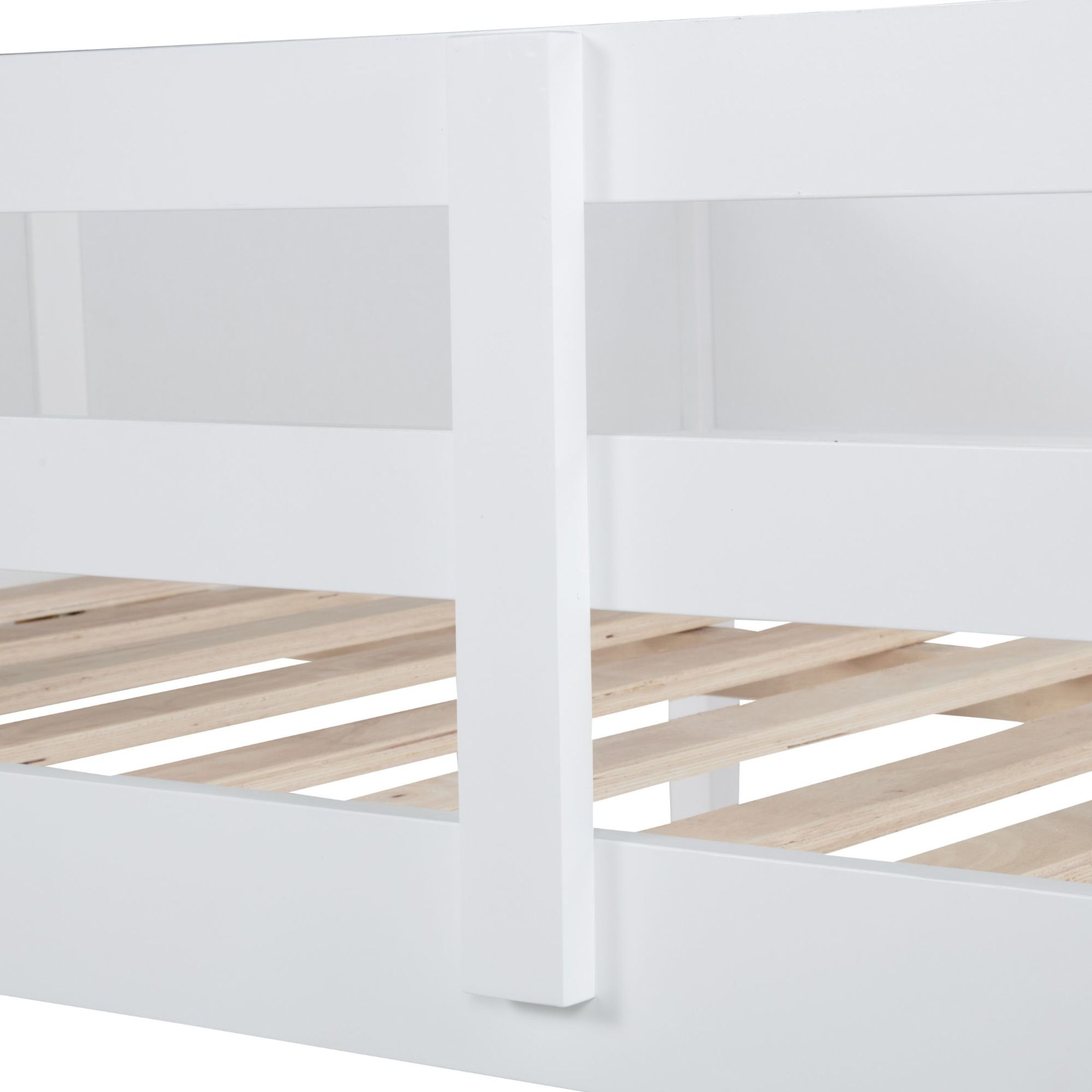 Noble House Queen Over Queen Bunk Bed, Solid Pine Wood Frame with Storage Cabinets and Charging Station, White