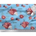thumbnail image 2 of Soimoi Blue Velvet Fabric Fig,Pomegranate & Floral Print Fabric by Yard 58 Inch Wide, 2 of 3
