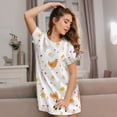 thumbnail image 6 of Salouo Funny Chicken Print Short Sleeve Sleepshirt for Womens Comfy Nightgown Scoopneck Cute Nightdress Ruffle -X-Large, 6 of 7