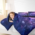 thumbnail image 4 of jejeloiu Cute Animal Dragonfly Twin Comforter Sets,Dreamy Purple Flowers Bedding Set For Girls Women Reversible 2 Pieces, 4 of 8