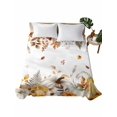 thumbnail image 2 of King Flat Sheet Only Fall Pumpkin Flower Leaf Soft Microfiber Cooling Bedding Sheets Watercolor Thanksgiving Botanical Flat Bed Sheet for Hotel,Home Decor, 2 of 9