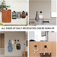 thumbnail image 5 of 6Pack Hooks for Hanging Wall Hanger Towel Hooks Heavy Duty Ideal for Bathroom Shower Kitchen Home Door Stainless Steel--Black, 5 of 5