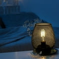 thumbnail image 2 of Vintage Metal Cage LED Lamp - Battery Operated Table Lantern - Industrial Style Decorative Lighting for Indoor/Outdoor Use - Wedding & Home Decor (2-Pack), 2 of 4