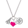 thumbnail image 1 of Delight Jewelry Silvertone Christmas Tree Zig Zag - Hot Pink Heart Nurse Strong Zoe Necklace, 1 of 4
