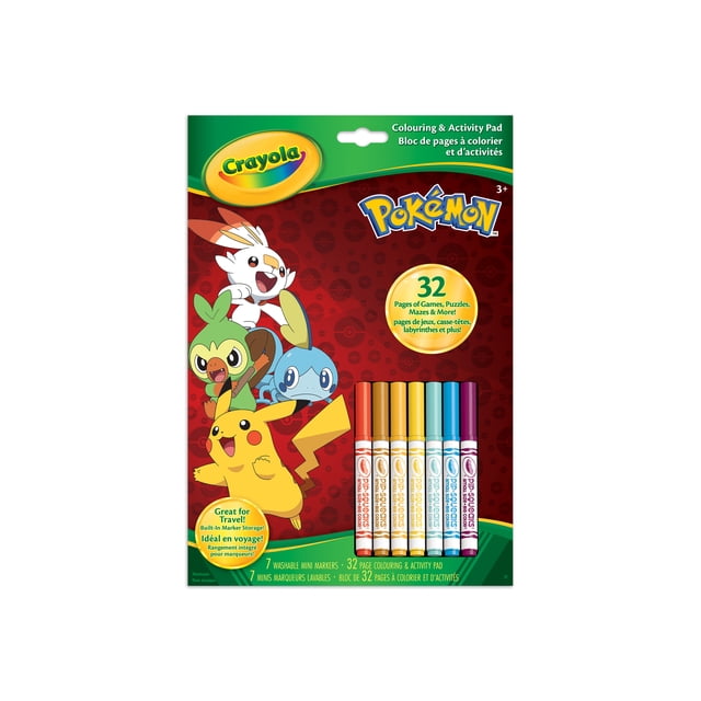 Bloc de pages à colorier et d'activités Crayola, Pokémon