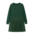 thumbnail image 4 of Odeerbi 5-14 Años Niñas Sudadera Plisada Vestido Color Sólido Manga Larga Niños Cuello Redondo Mini Vestido, 4 of 8