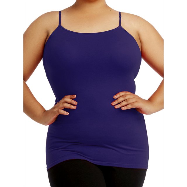 Women's Cotton Plus Size Camisole Tank Top - Purple - 3X-Large