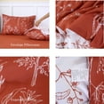 thumbnail image 3 of URBONUR 5-Pieces Burnt Orange Floral Bedding Comforter Sets King Botanical Bed in A Bag for Women Men Branches Leaves Bedding Sets for Women Men, 3 of 8