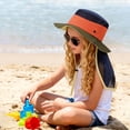 thumbnail image 4 of IVEYRTF Kids Sun Hat with Neck Flap Color Block Breathable Mesh UV Protection Adjustable for Boys Girls 2-8 Years Outdoor Bucket Hat, 4 of 6