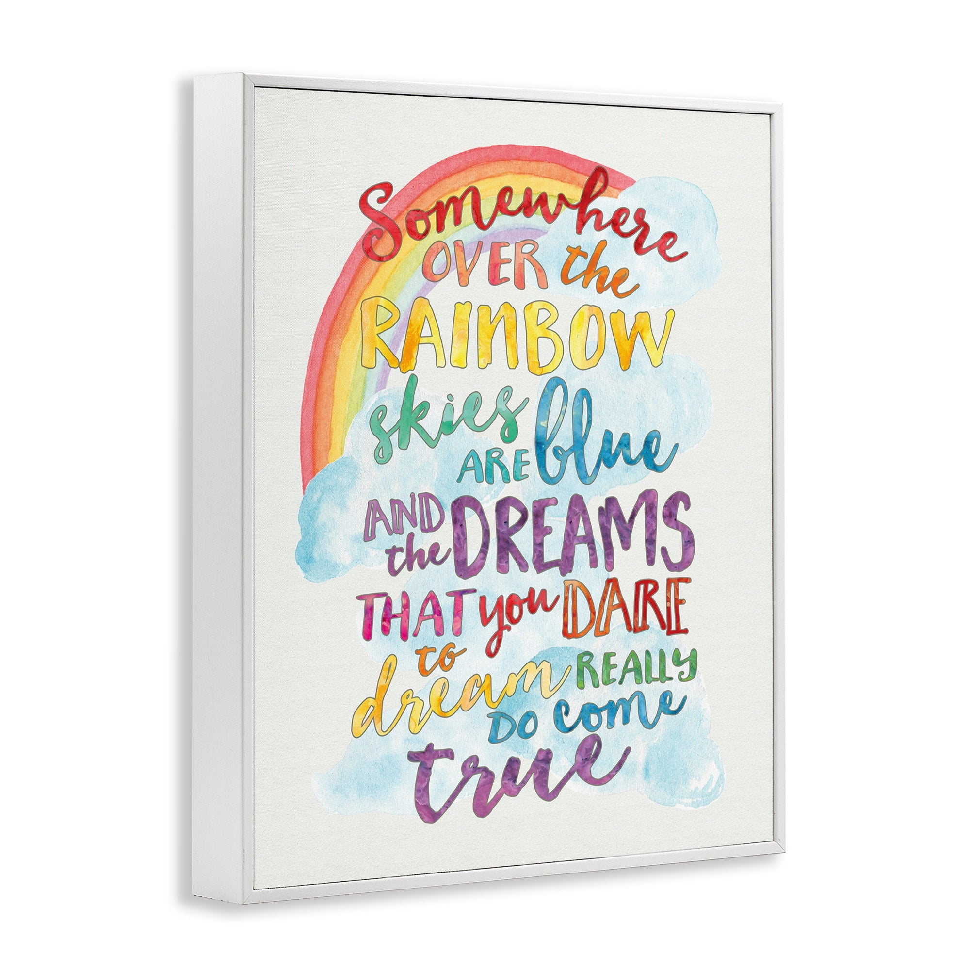 Stupell Industries Somewhere Over the Rainbow With Rainbow, 24 x 30,Design by Erica Billups