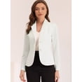 thumbnail image 3 of ChaqueDe Traje De ChaqueElástiCon Cuello De SolaPaOficiDe Trabajo PaMujer Blanco XS, 3 of 6