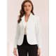 thumbnail image 3 of ChaqueDe Traje De ChaqueElástiCon Cuello De SolaPaOficiDe Trabajo PaMujer Blanco L, 3 of 6