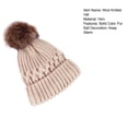 thumbnail image 7 of Eoperou Wool Knitted Hat Thick Fur Ball Decoration Keep Warmer Solid Color Winter Casual Women Skiing Beanies for Daily Wear, 7 of 7
