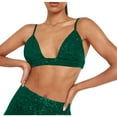 thumbnail image 1 of IROINID Balconnet Réduit pour Femmes Été Couleur Unie Style Boîte de Nuit Soutien-Gorge à Sequins, Vert, 1 of 6