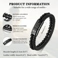 thumbnail image 4 of Bible Verse Bracelet for Men, Lava Rock Bead Healing Balancing Braided Leather Wristband, Christian Inspirational Jewelry Gifts (Matthew 19:26), 4 of 7