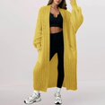 thumbnail image 2 of Comdrip Longs Cardigans pour Femmes! Longs Cardigans pour Femmes à devant Ouvert Cardigan en Tricot Torsadé à devant Ouvert Chandail Ample Drapé Manteau d'Extérieur Cardigans d'Automne pour Femmes Jaune P, 2 of 4