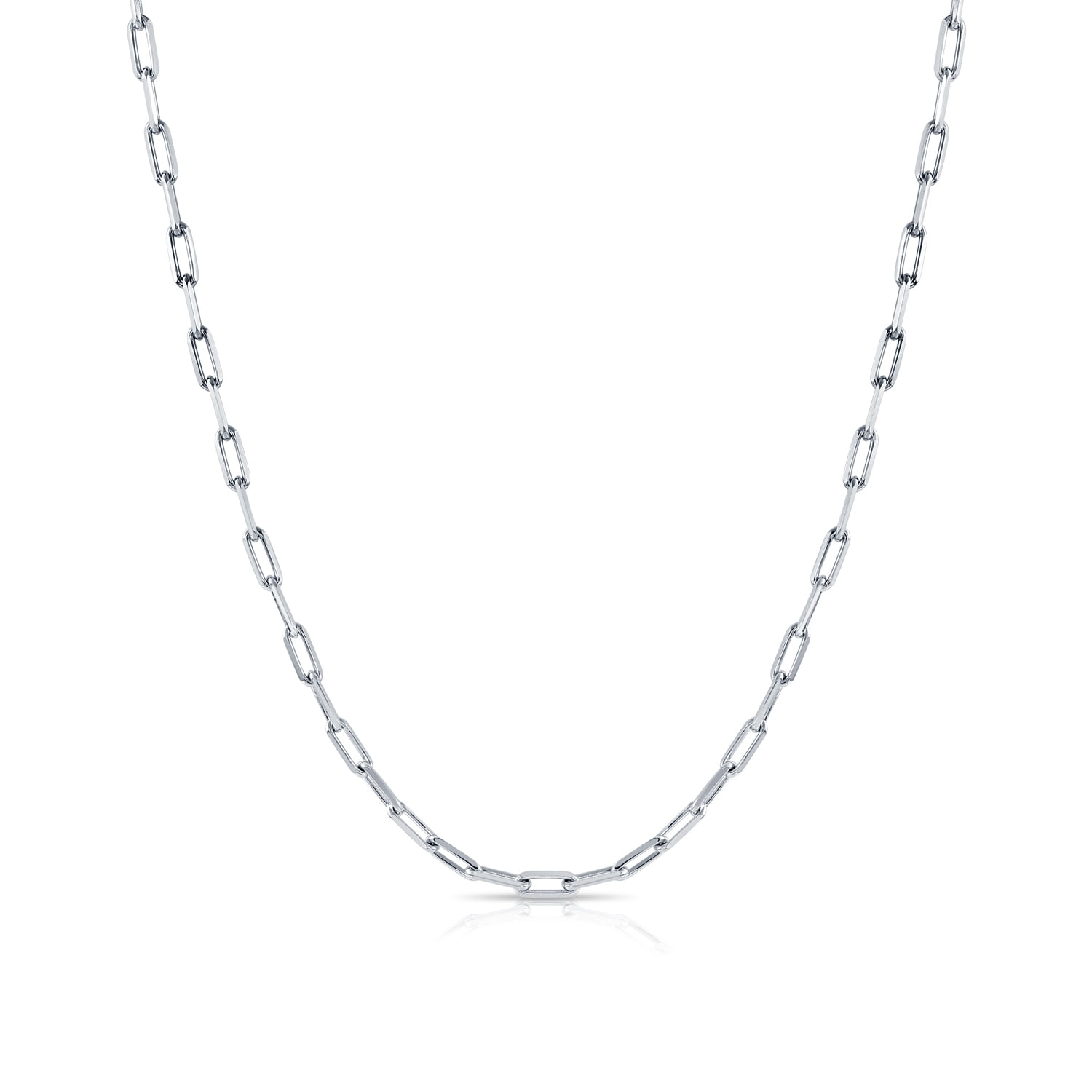 Tilo Jewelry Solid 925 Sterling Silver Paperclip Chain Necklace with Secure Lobster Lock | 3mm - 16 Inch | Everyday Necklace for Men & Women