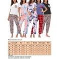 thumbnail image 2 of Frontwalk Short Sleeve Sleepwear Pajamas for Womans 2 Piece Summer Capri Set Plaid Print Casual Outfit S-XL, 2 of 3