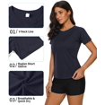thumbnail image 3 of Women's Solid Color UPF 50+ Rash Guard Raglan Short Sleeve Swimwear Shirt Quick Dry Tops, 3 of 6