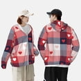 thumbnail image 4 of Balery Heart Plaid Sudadera ligera de manga larga con capucha y protección solar UPF 50+ para hombre y mujer, ideal para pesca y running-XX-Large, 4 of 7