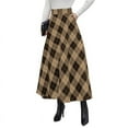 thumbnail image 3 of Celmia Women Casual Loose High Waist Plaid Print A-Line Skirts, 3 of 5