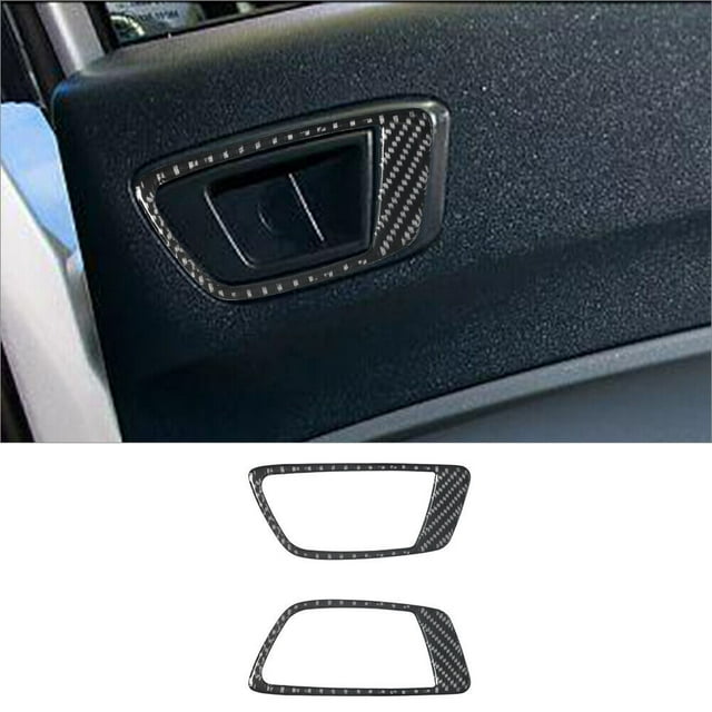 Real Bright Soft Car Interior Carbon Fiber Sticker Decoration2Pcs Carbon Fiber Interior Rear Door Handle Cover For Ford Fiesta 2011-15Auto Car Protection Interior Accessories