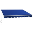 thumbnail image 3 of Outsunny 13' x 10' Electric Awning, Patio Retractable Awning with LED Lights and Remote Controller, Blue, 3 of 10