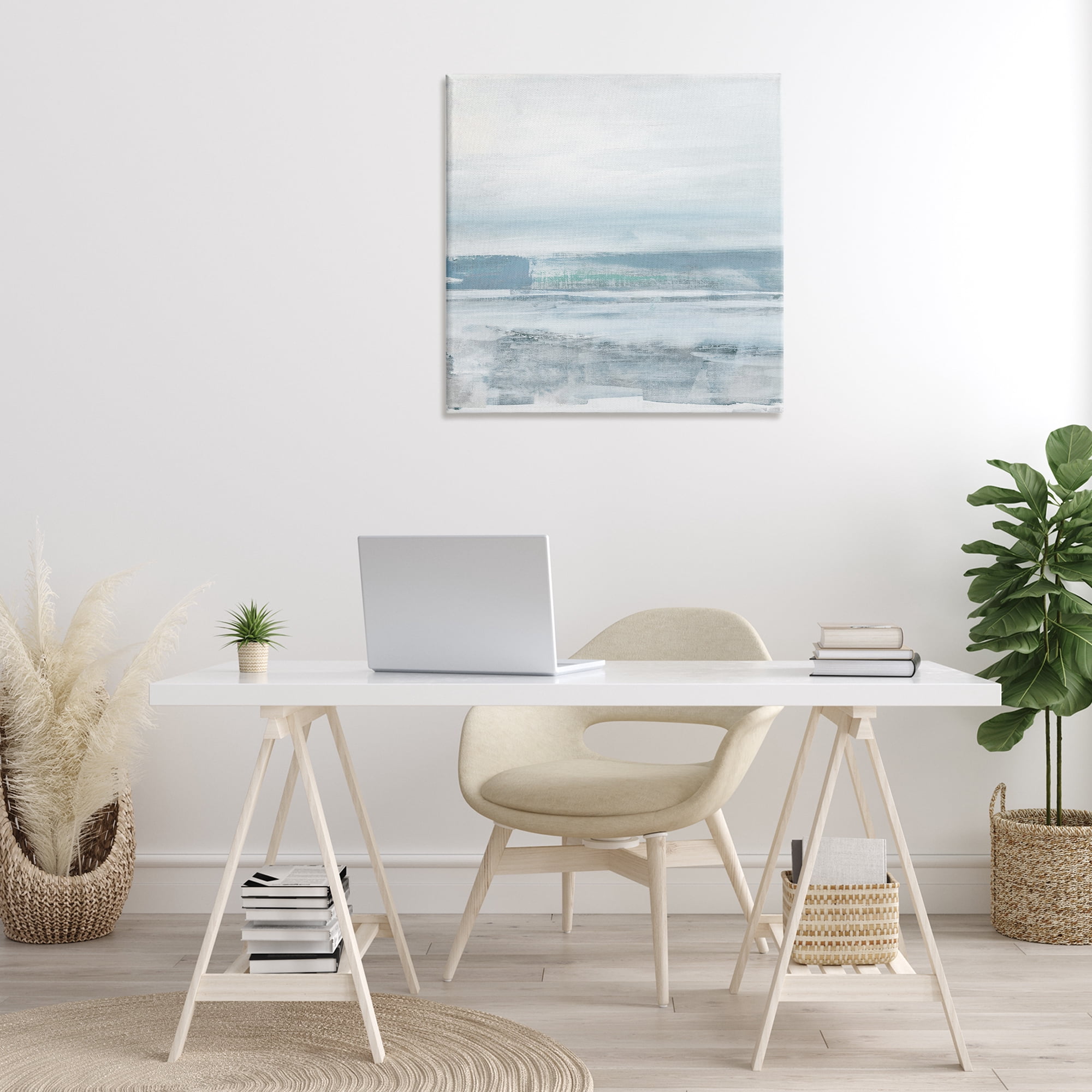 Stupell Industries Stormy Blue Grey Ocean Abstract Painting Gallery Wrapped Canvas Art Print Wall Art, 30 x 30