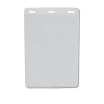 100pcs - 6" X 4" Vertical 3-Slots Clear Vinyl ID Badge Holder Plastic Sleeve Name Badges to Hold ID Badges Ticket Holder