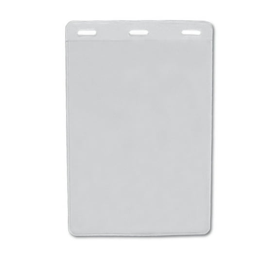 100pcs - 6" X 4" Vertical 3-Slots Clear Vinyl ID Badge Holder Plastic Sleeve Name Badges to Hold ID Badges Ticket Holder
