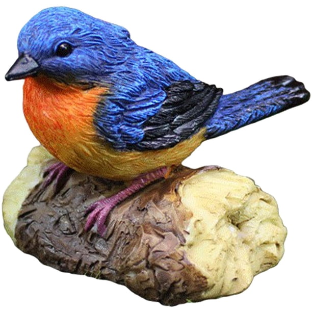 Estatua De Pájaro Figuras De Pájaros De Resina Adorno De Pájaro Para Decoración De Mesa De Fiesta De Boda De Oficina En Casa - Azul