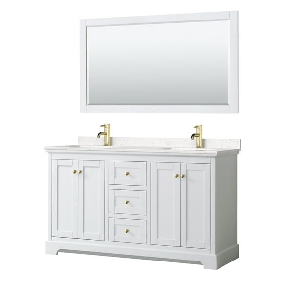 Wyndham Collection Wcv232360d-Vca-M58 Avery 60" Free Standing Double Basin Vanity Set -