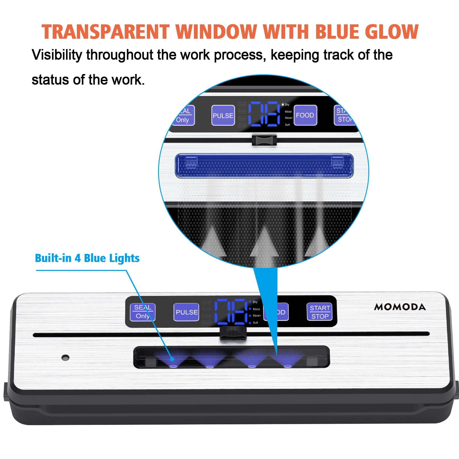 Vacuum Sealer Machine | Included 10pcs Bags & 100pcs Disposable TPE Gloves | Build-in Cutter Home Automatic Packing Machine with External Vacuum System | Dry Moist Fresh Modes
