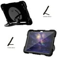 thumbnail image 3 of ELEHOLD Rugged Case for iPad 10th Gen 10.9 inch 2022,Three-Layer Protection PC+Silicone Case with 360° Rotatable Folding Handle Grip Kickstand Shoulder Strap Pencil Holder Shockproof Case,Black, 3 of 8