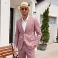 thumbnail image 4 of i·FineLong Slim-Fit Double-Button, Business Wedding Casual Suit Set, Two-Piece, Men's, 4 of 7