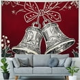 thumbnail image 4 of Pratyus Bell Holly Leaves Tapestry Wall Hanging Christmas Decoration Short Plush 40x30inch, 4 of 6