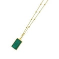 thumbnail image 5 of JewelStop 14k Yellow Gold Polished Finish 0.7mm Geometric Gem and Green Malachite Necklace, Spring Ring Clasp - 18", 5 of 6