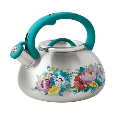 The Pioneer Woman Sweet Romance Stainless Steel Whistling Tea Kettle