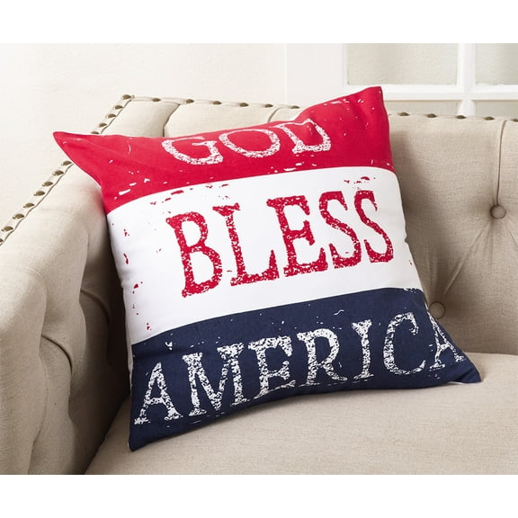 K-Cliffs GOD BLESS AMERICA Cotton Decorative Throw Pillow Case