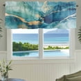 thumbnail image 3 of Valance for Windows,Abstracts Turquoise Marble Stripe Valances Curtain Rod Pocket Valance for Kitchen Bedroom Living Room Bathroom,Farm Stone Texture Short Curtains Window Treatment 54x18in, 3 of 9
