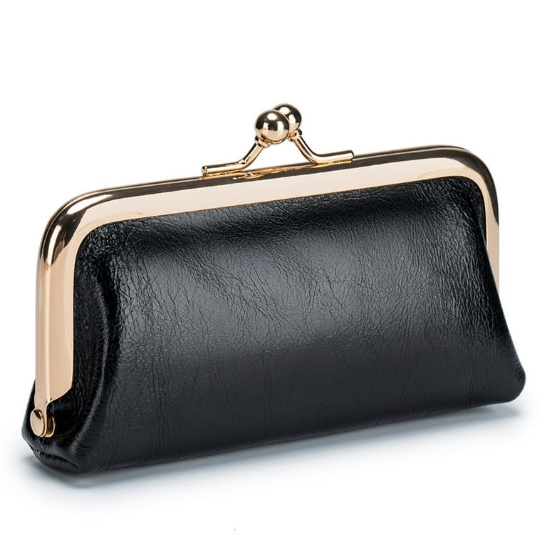 Milue Fashion Purse Kiss Lock Wallets Clutch Wallet for Women Vintage Change Pouch Walmart