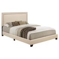 thumbnail image 1 of PRI Nailhead Upholstered King Bed in Cream White, 1 of 7